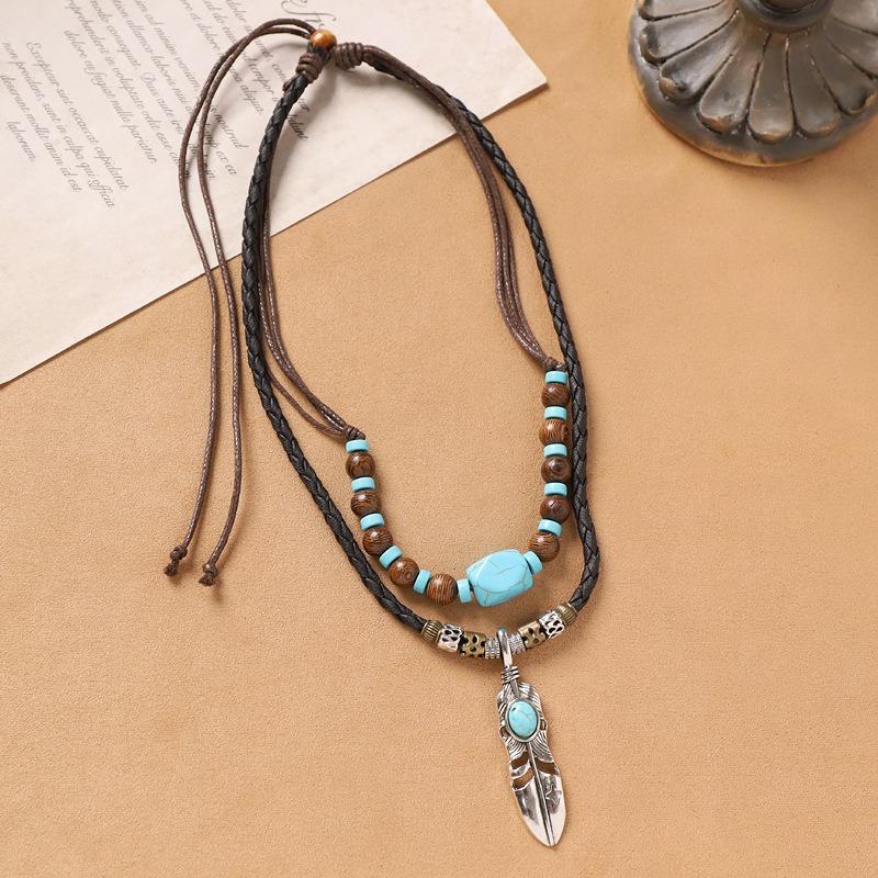 Handwoven Vintage Butterfly Necklace Bohemian Exotic Beaded Stacked Collarbone Chain Woman