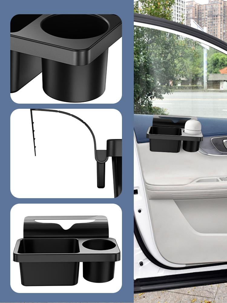 Car Organizer Box For Side Door Window Storage Pocket Hanging Storage Rack with Cup Holder Multifunctional Interior Accessories