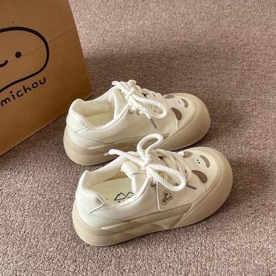 High-value Casual Board Shoes Women's New Spring Versatile Shoes Platform White Shoes Bread Shoes Women