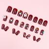 24 Pieces Red Diamond Accessories, Simple New Product Temperament, Smudged Lines, Autumn and Winter Temperament White, Nail Art Wear Nail Pads