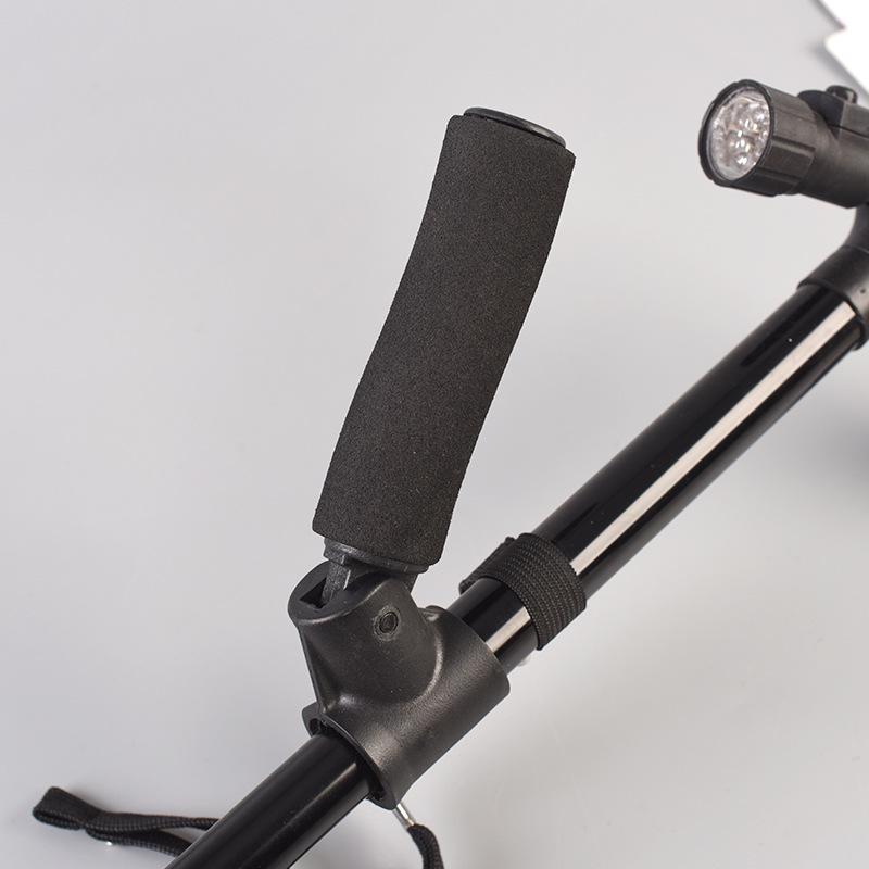 Telescopic Folding Cane with Light, Four-Legged Design, Dual Handles, Aluminum Alloy Walker for Elderly