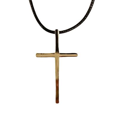 [R8084] - Gothic Silver 'Cross' Necklace - 40x23 Mm
