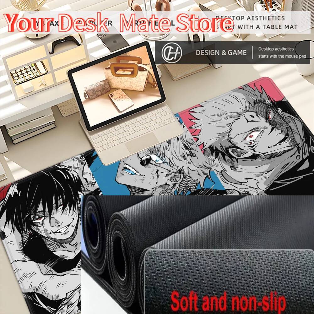 Anime Jujutsu Kaisen Mouse Pad XXL Gaming Accessories Office Gamer Keyboard Desk Mat Non-Slip Laptop Satoru Gojo Mousepad