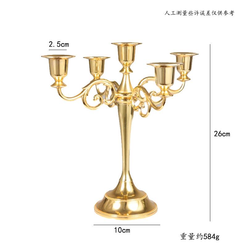 American Style Retro Candlestick Creative Three-headed Five-headed Metal Iron Candle Holder Romantic Dinner Table Decoration