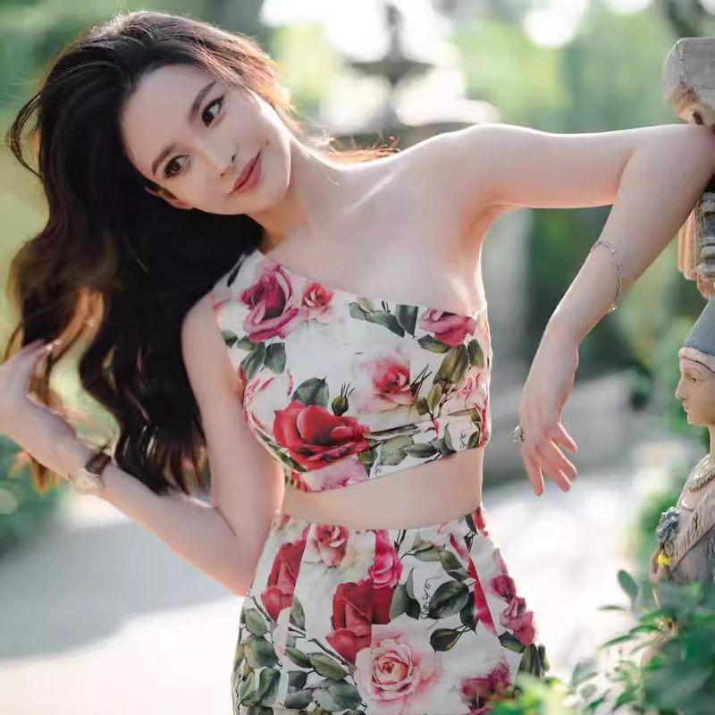 Export New Arrival Vest with Chest Pad Print Fashion Oblique Shoulder Yoga Clothes Women's Sports Bra Gym Underwear Top
