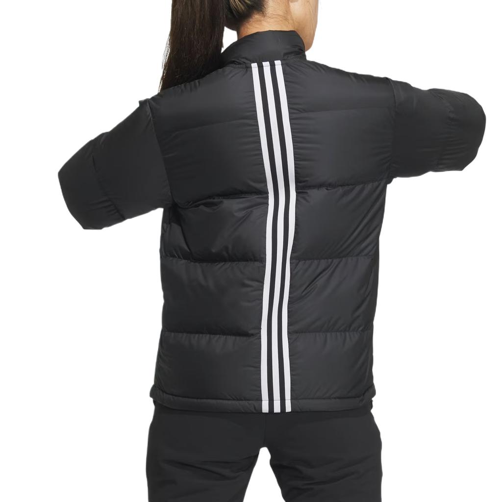 Adidas Wind.Rdy Soft Comfortable Trendy Versatile Solid Color Striped Down Jacket Women Jacket Black IS4796
