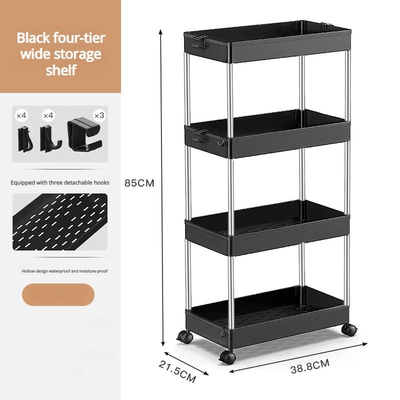 Household goods department store floor storage trolley universal wheel mobile rack kitchen bathroom multi-layer storage rack