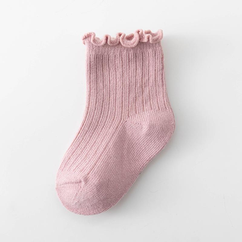 Kid Baby Girls Solid Short Socks Stringy Selvedge Soft 100% Cotton Exquisite High Quality Children Girls Socks Little Girl Socks