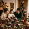 DIY Patchwork Christmas Tree Kit, Farmhouse Fabric Xmas Wall Hanging Ornament Craft Set, Complete Sewing Material Kit for Gifts
