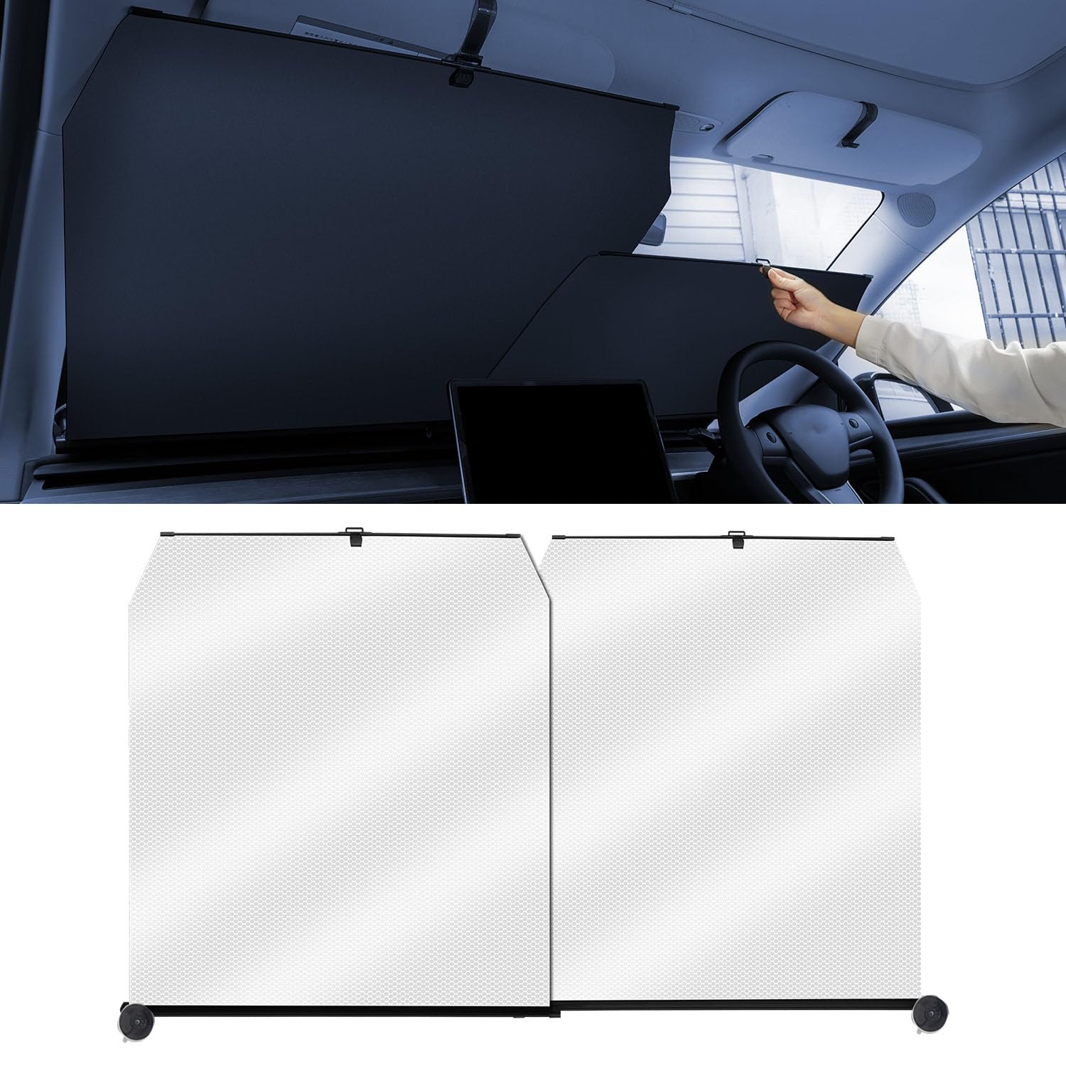 

LIMSTYLE (Adjustable Angle Suction Cup for Multiple Vehicles) Automatic Winding, Roll Type, Sunshade for белый