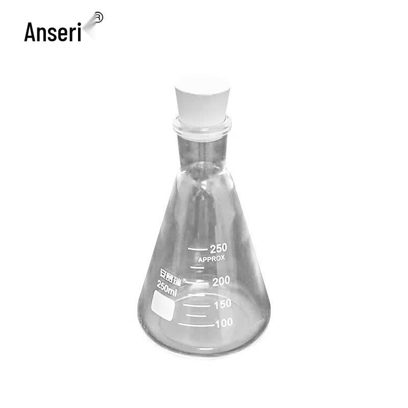 Glass Erlenmeyer Flask with Silicone Stopper