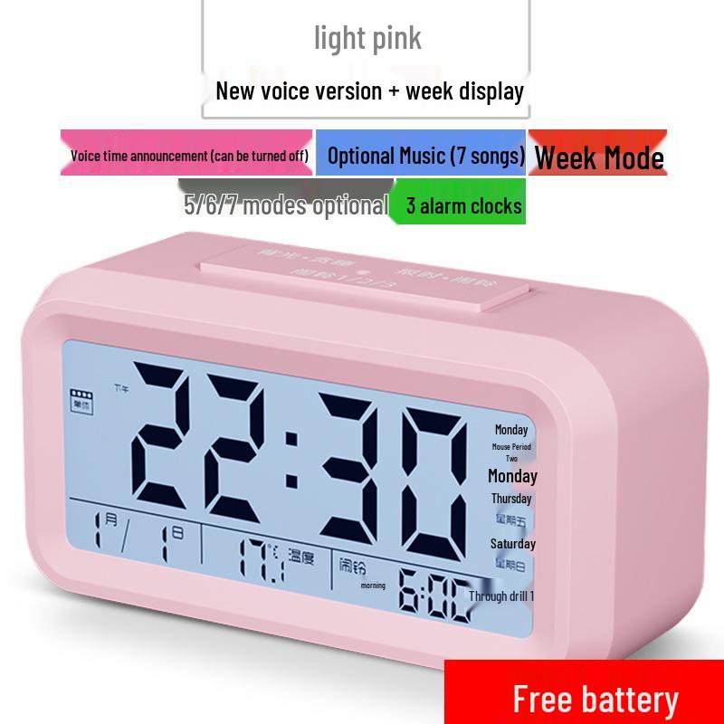 Multifunctional Smart Alarm Clock for Students and Children, Wake-Up Tool, Desktop Clock for Boys and Girls