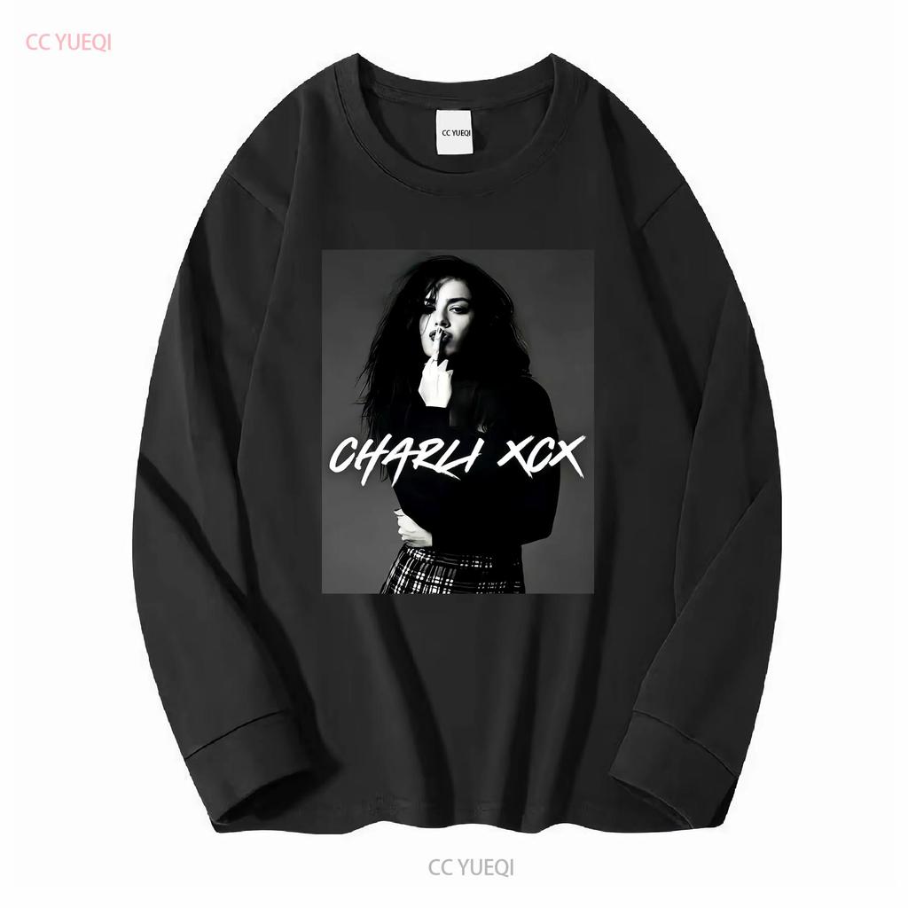 Charli XCX Aesthetic Vintage T Shirt Style Bootleg 90s Charlie Minimal Black Music RnB For Fans long or short sleeves vintage