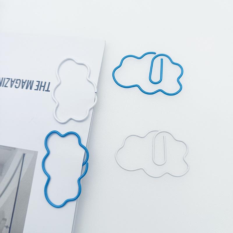 Creative Cloud Paperclip: Cute High-Gloss Bookmark & Planner Decoration Blue Cloud