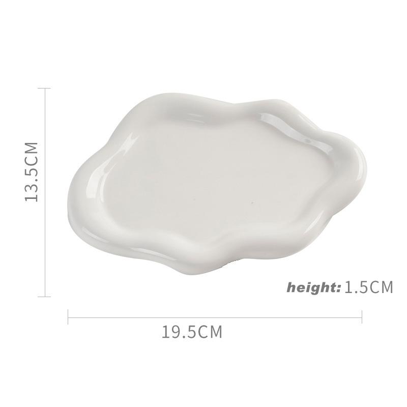 Versilbertes Keramiktablett Internetberühmte Foto-Requisiten Keramik Schmuckornamente Aufbewahrungs-Präsentationstablett