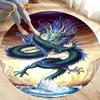 3D Cartoon Mysterious Dragon Area Rug,Round Carpet Rug for Living Room Bedroom Sofa Decoration,Kid Play Game Non-slip Floor Mat