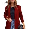 Płaszcz damski Nowa wiosna jesień Elegancki wypoczynek Solidna marynarka z długim rękawem Moda Luksusowa, luźna odzież damska