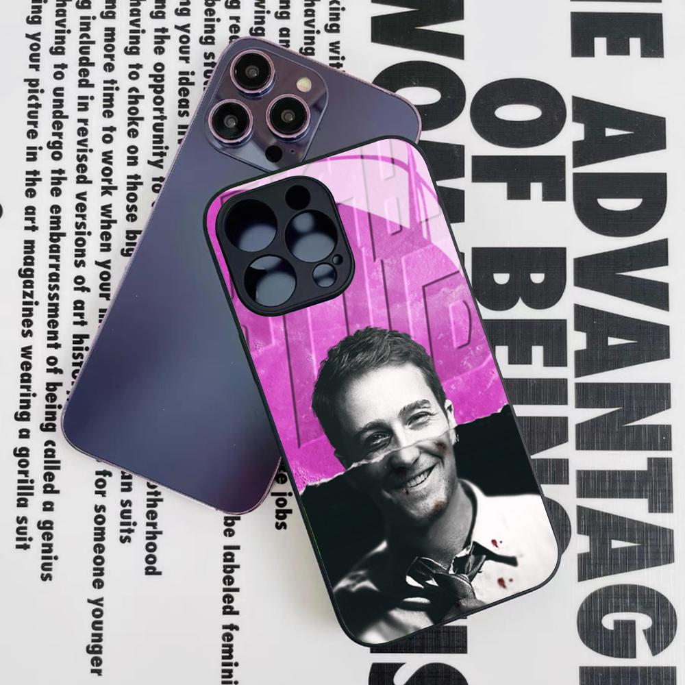 Fight Club Movie Phone Case for Iphone 17 16 15 14 12 11 13 Pro Max Mini X Air Puls Black Glass Cover
