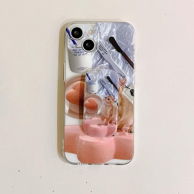 Ins Sweet Bread Love Soft Silicone Phone Case For Iphone X Xr Xsmax 11 12 13 Pro Max Mini 8 7 Plus Stand Holder Cute Cat Cartoon