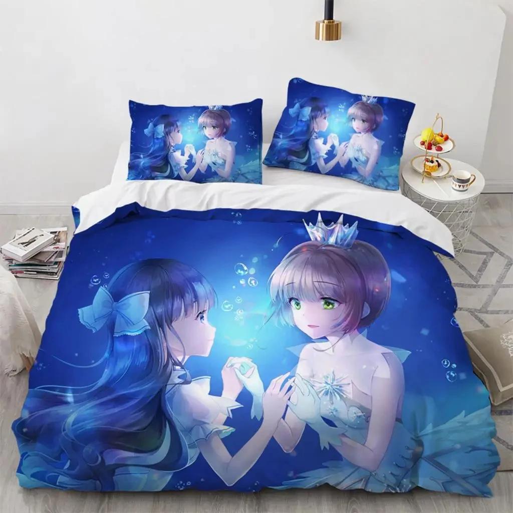 Anime Cardcaptor Sakura Bedding Set,Duvet Cover Comforter Bed Set Quilt Cover Pillowcase,King Queen Twin Size Boys Girls Adults