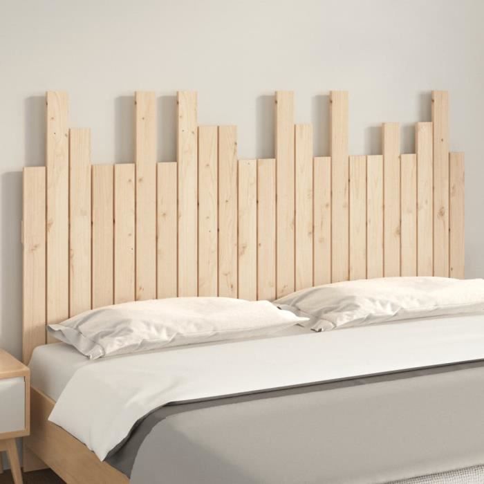 824793 vidaXL Wall-mounted Headboard 146.5x3x80 Cm Solid Pine Wood