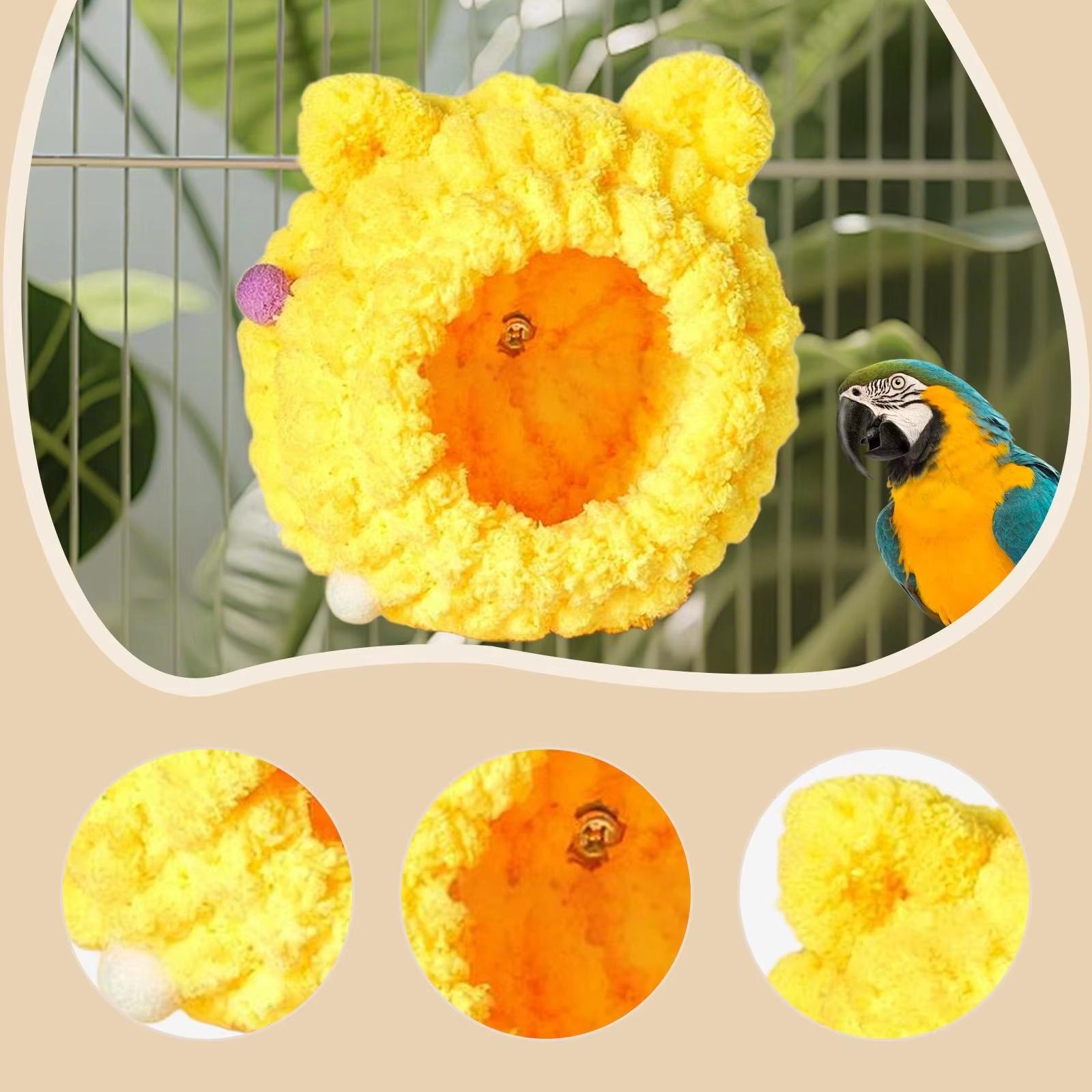 

Warm Plush Bird Hanging Swing Bed for Parrot Parakeet Cockatiel one size жёлтый