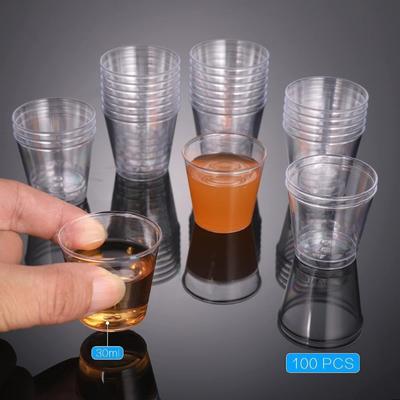 100 Pcs Reusable Plastic Shot Glasses 30ml Shot Cups For Party Clear Shot Cups Strong Durable Cups For Banquets Party