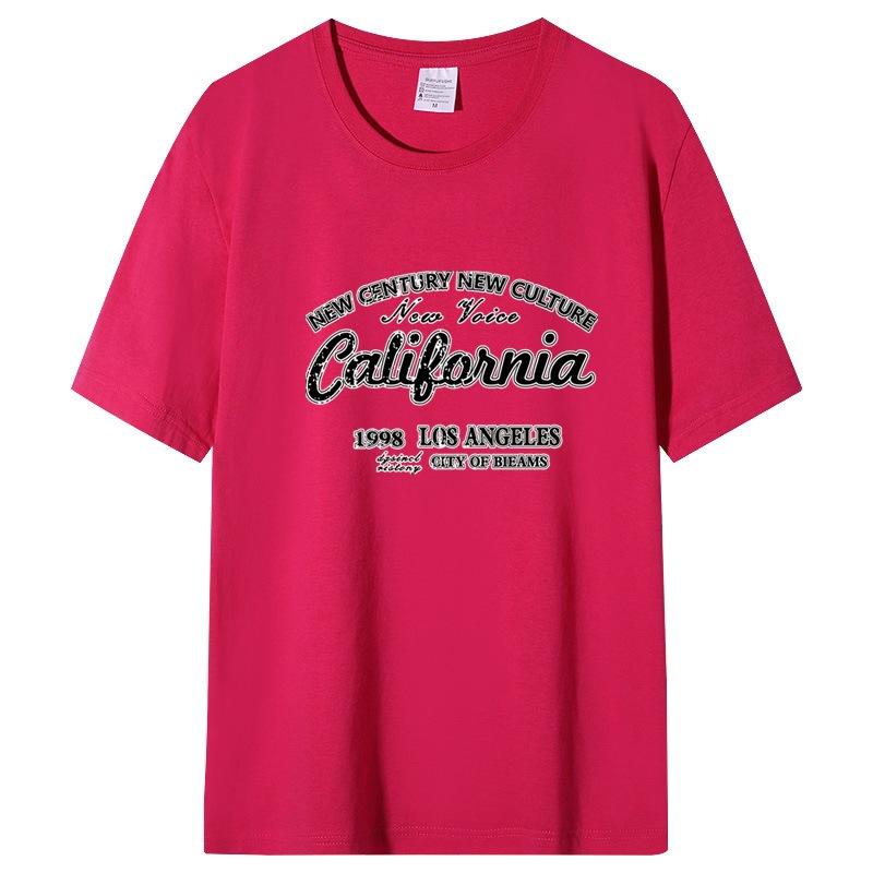 Short-sleeved T-shirt Men And Women Couples Summer Loose Cotton Body Shirt Round Neck Letters Simple Loose Tops