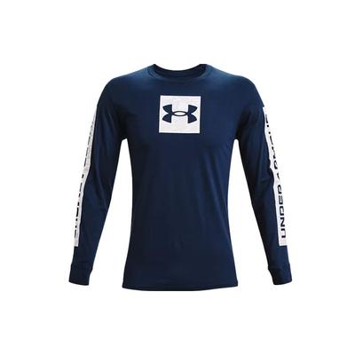 Sportstyle Color Block Logo Training Long Sleeve T-Shirt Men Tops Academy-Blue 1366464-408