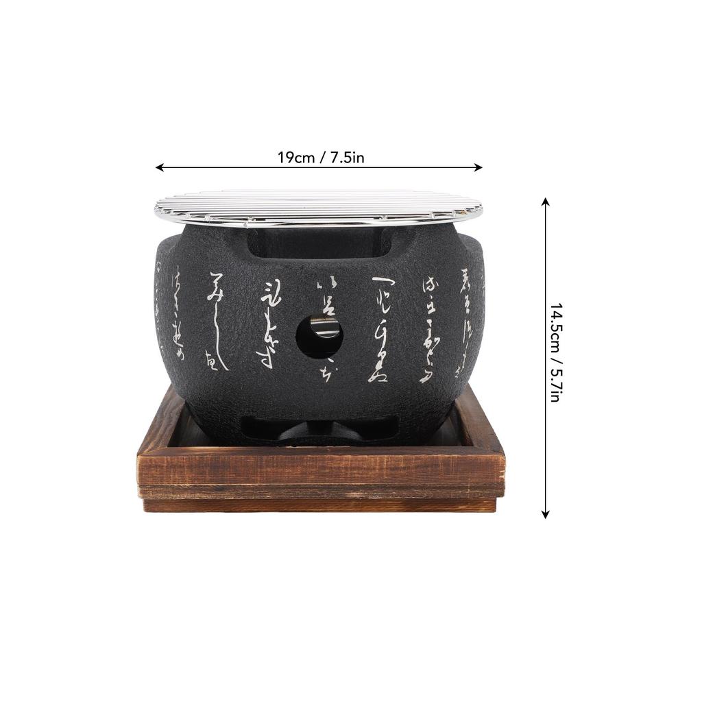 Japanese Style Grill Multifunctional Even Heating Mini Round Portable Japanese Barbecue Grill for Family Gathering for Family