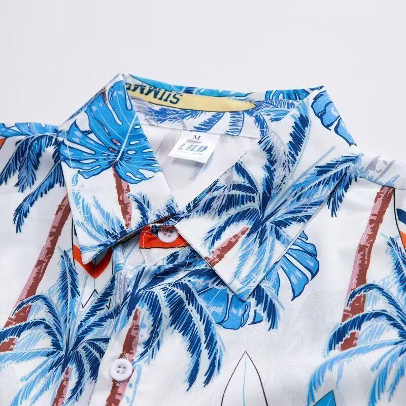 Trendy Summer Short-Sleeved Shirt & Shorts Set - Versatile, Stylish Two-Piece