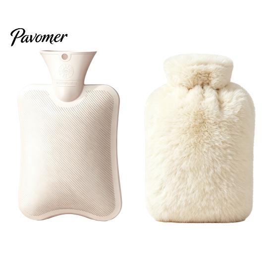 Explosion Proof Water Bag Hot Bottle with Plush Cover, 500/1000/2000ML Leak-proof Bag, Washable Cover Cold Compress Pouch for Shoulder, Back,