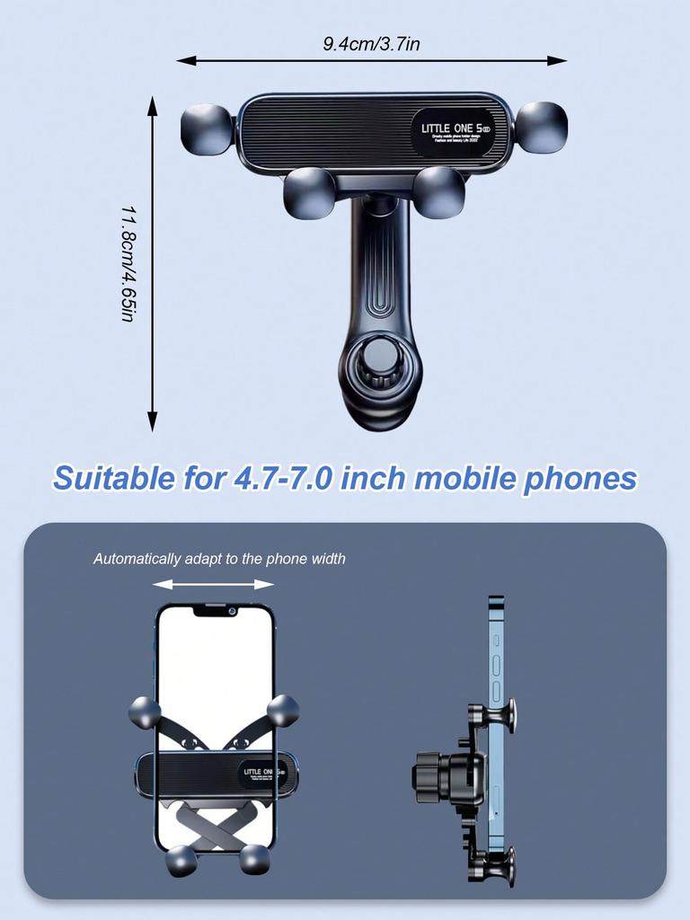 New Gravity-Sensing Car Air Vent Phone Holder - 4-Point Anti-Slip Clamp + Fan Blade Stabilizer, Universal for All Phones