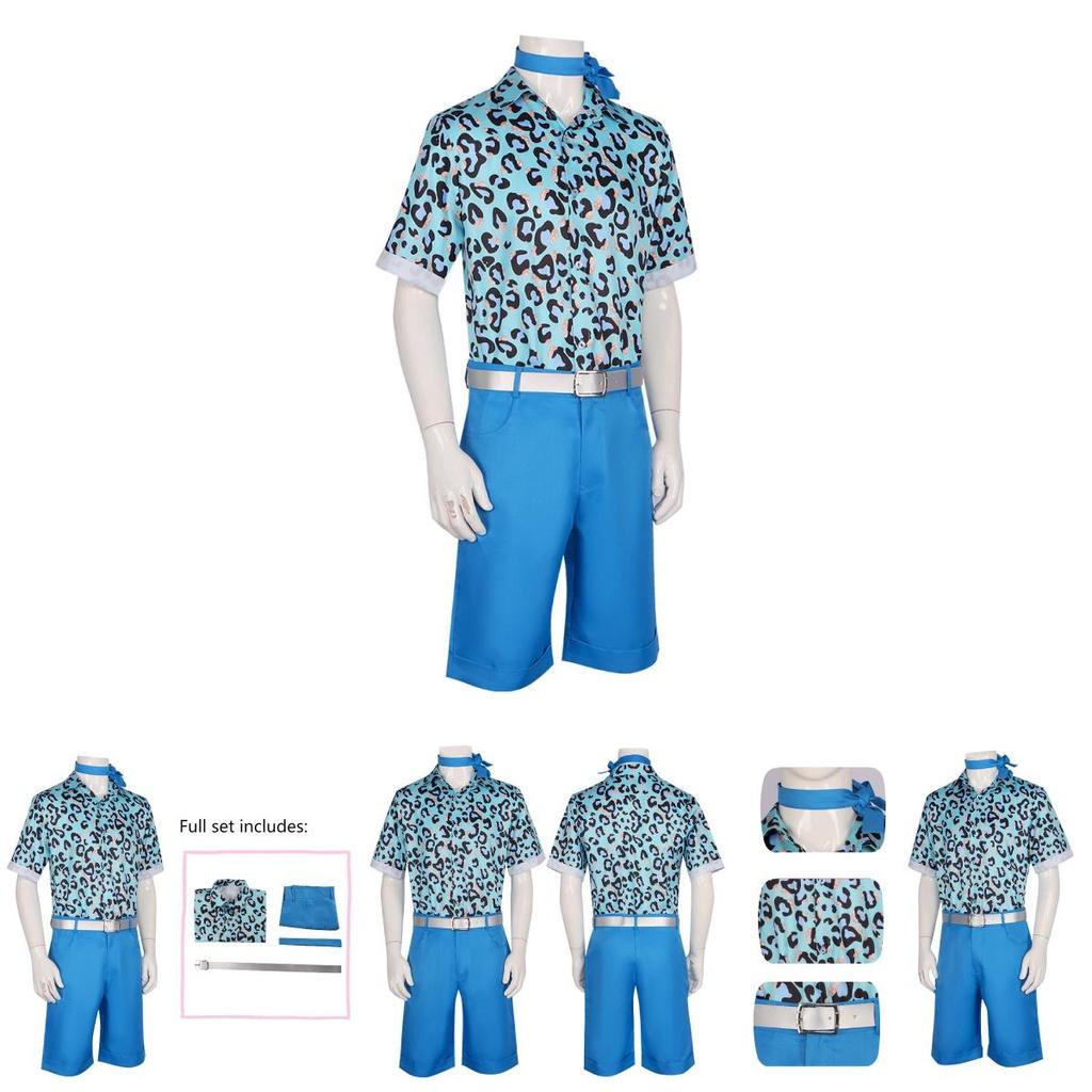2023 Barbie Cosplay Costume Ken Blue Anime Set Halloween Outfit Polyester Fabric Popular Movie Theme Available In Multiple Sizes