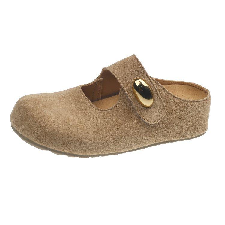 Baotou one foot and half slippers women's summer 2025 new casual little golden bean Birken thick bottom outer wear sandals women