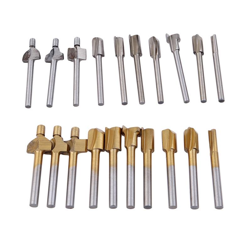 10pcs/set Mini Hss Router Bits Trimmer 1/83mm Shanks For Dremel Rotary
