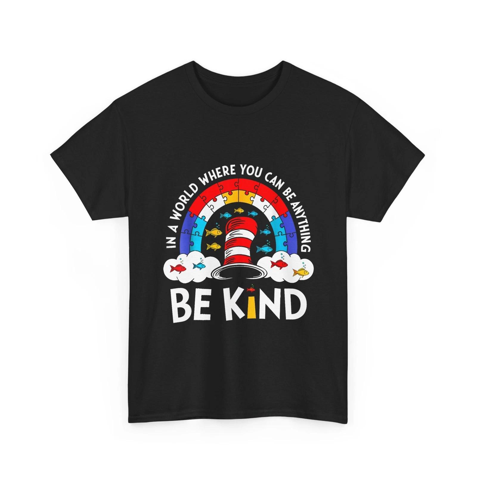 Autism Awareness T-Shirt, You Ca Be Anything Be Kind Puzzle Pieces Shirt 4XL