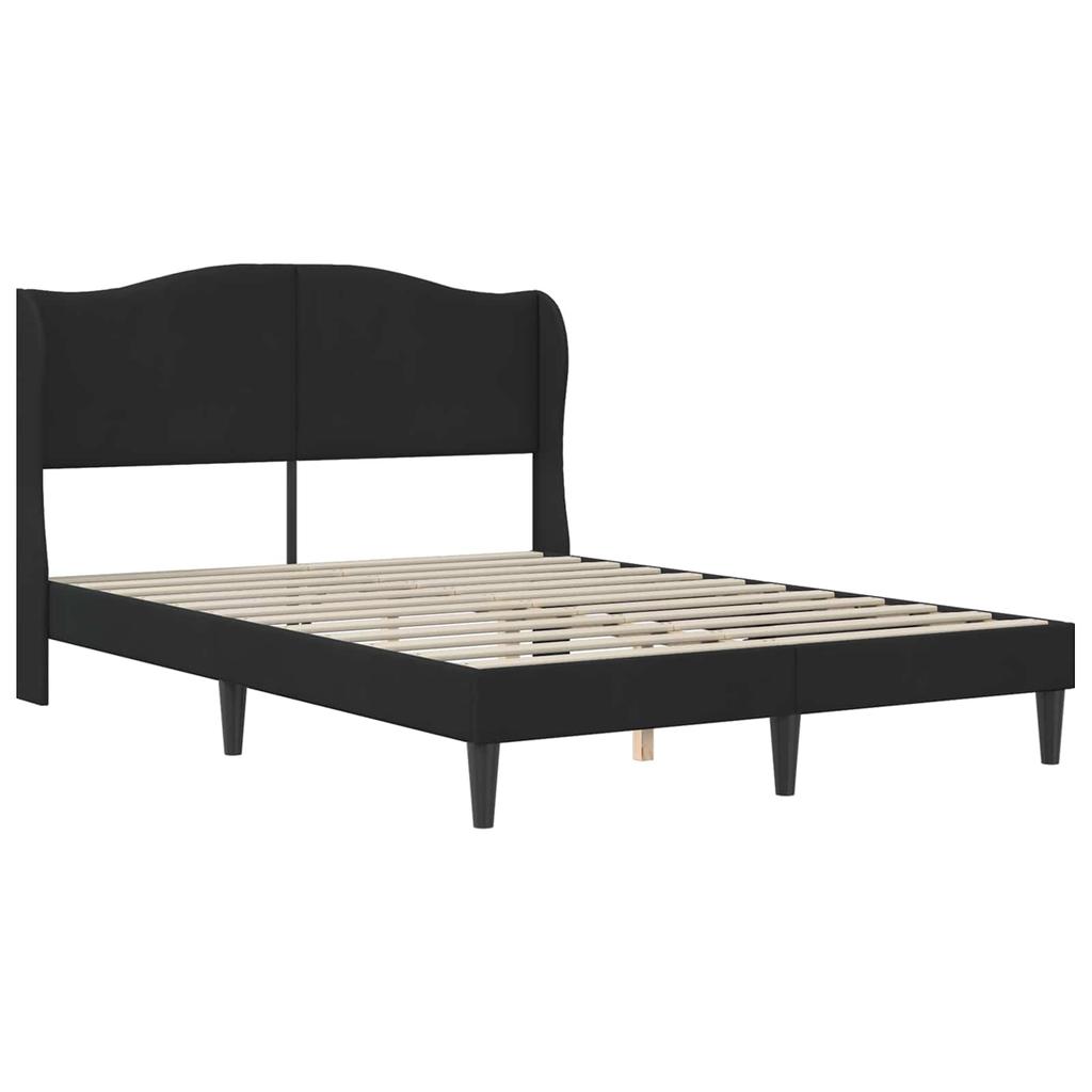 Bed Frame with Headboard Black 120 x 190 cm Velvet