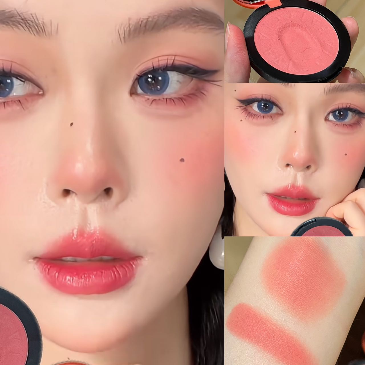 Koreaanse Matte Wangenblush Zijdezacht Poeder Lichtgewicht en Waterproof Rouge Contouring voor Alle Huidtinten Natuurlijke Make-up