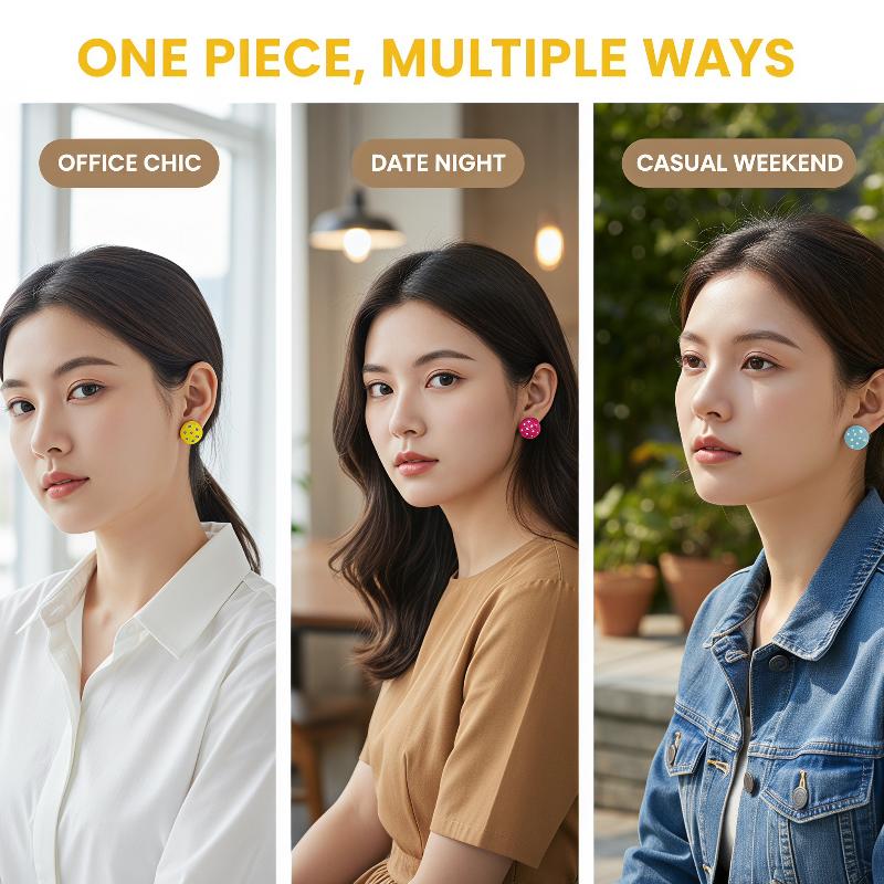 Fashion Colored Resin Sweet Design Polka Dot Circular Stud Earrings for Women Novelty Jewelry In Assorted Colors Gift