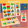 Wooden Geometric Shape Puzzle For Toddlers Educational Toy For Early Learning