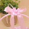 Basket with Ribbons for Flower Girls, Bowknot Design, Handle Included, Wedding Accessories