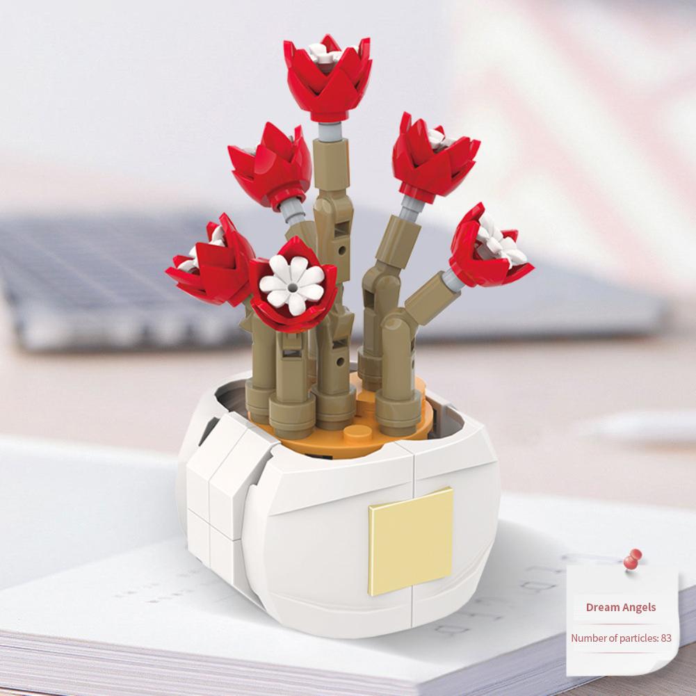 Plante la ghiveci Suculente Flori Blocuri de construcție Bonsai Asamblare Kit Cărămizi Decorare Cadouri de ziua de naștere Pentru Jucărie pentru copii