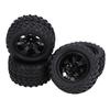 4PCS Rubber Tires with M4 Lock Nuts 12mm Hex Hub 7 Spoke Rim Wheel Tire for 110 RC Off Road Truck