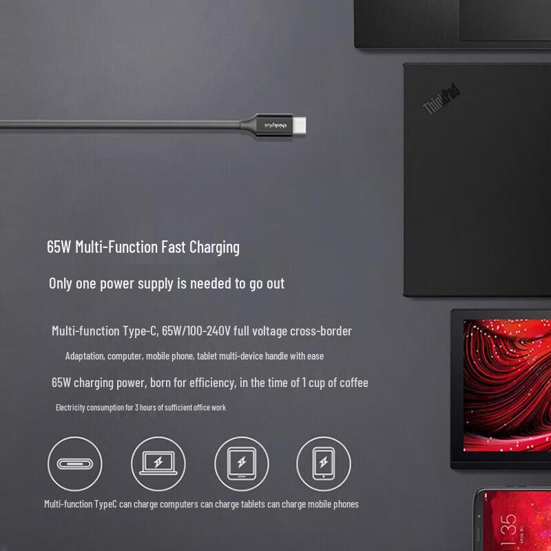 Lenovo ThinkPad Lipstick 65W GaN USB-C Charger