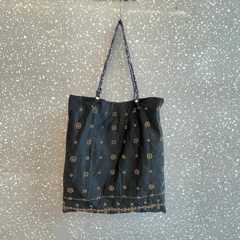 

New National Style Retro Beading Commuting Bag Women Sequin Shoulder Bag Versatile Designer Embroidered Handbag чёрный