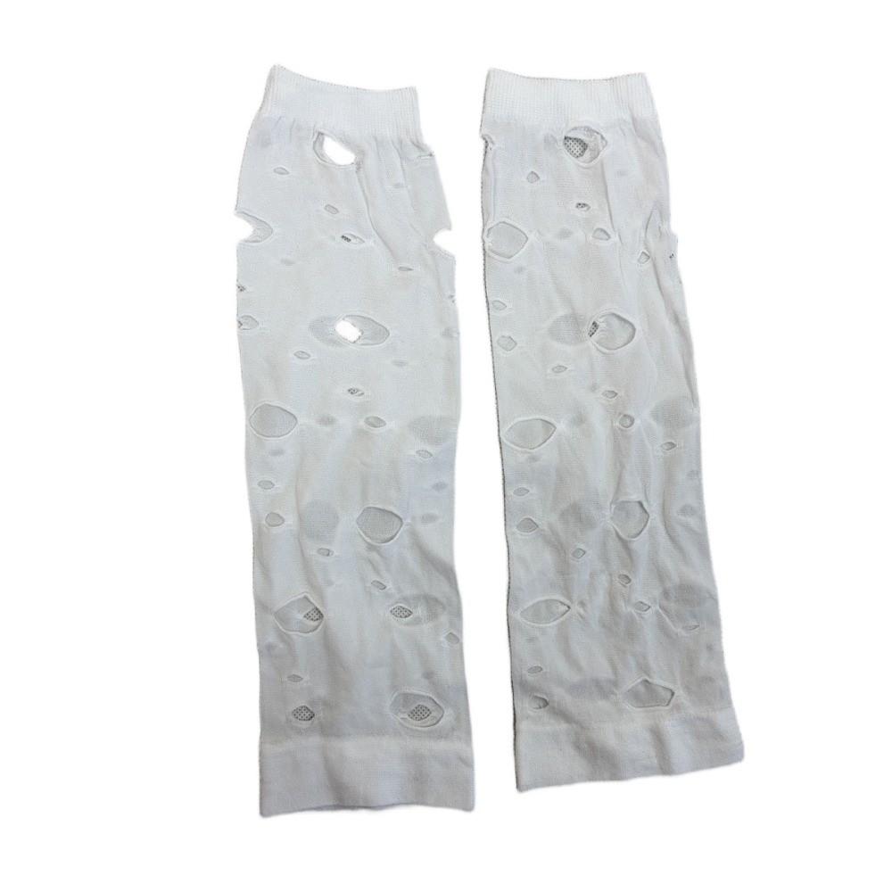 Ripped Fingerless Gloves Hollow Hand Sleeves Wrist Cuffs Arm Warmers Women