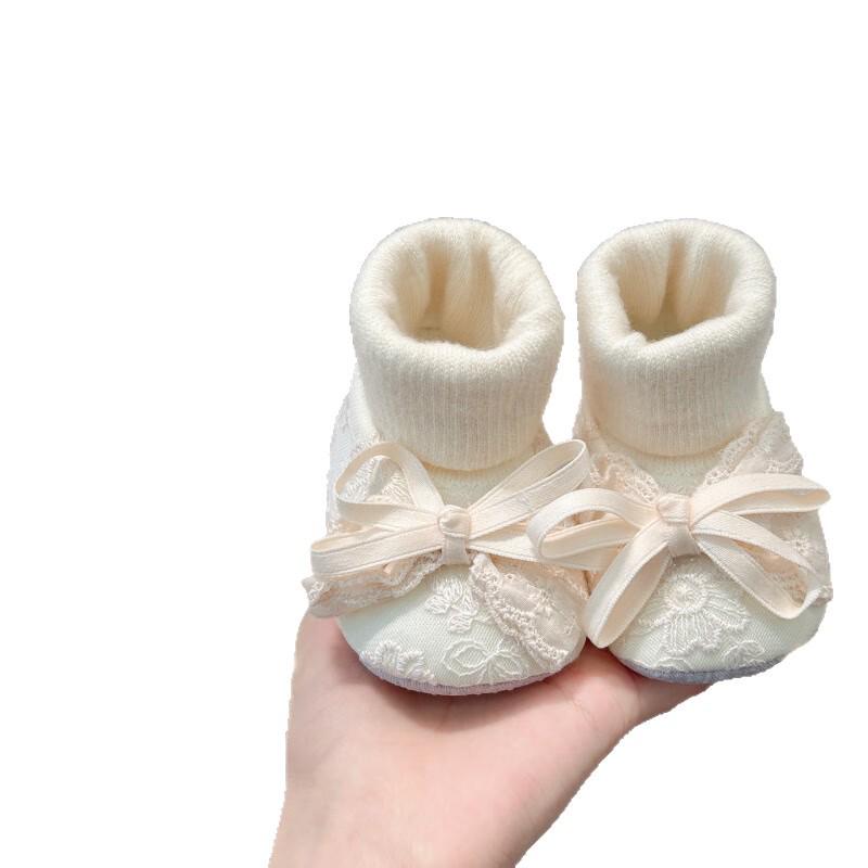 Baby Girl Plush Warm Soft Sole Shoes, Anti-Drop 6-12 Months, Autumn/Winter