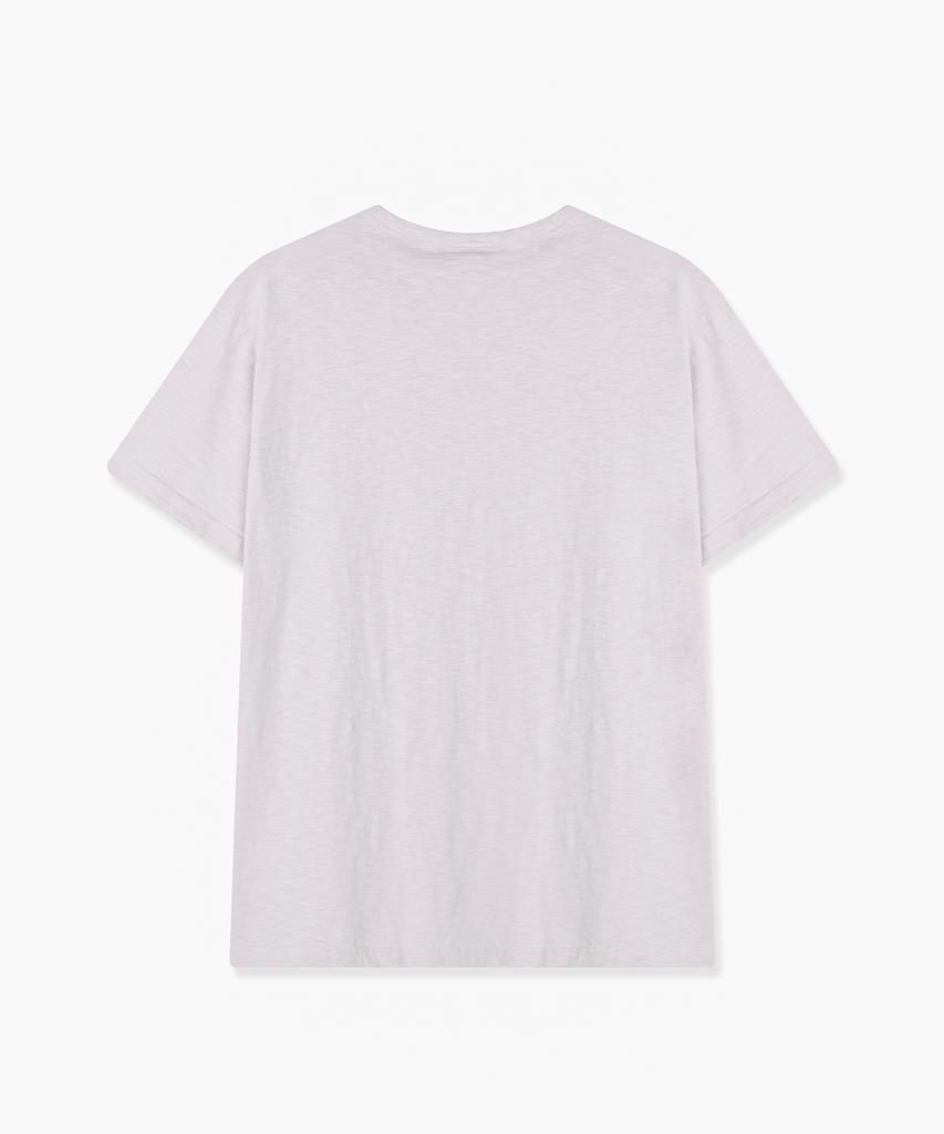 PSSHOPPER Semi-Crop Slub Vintage Short Sleeve T-Shirt [Cocoa]