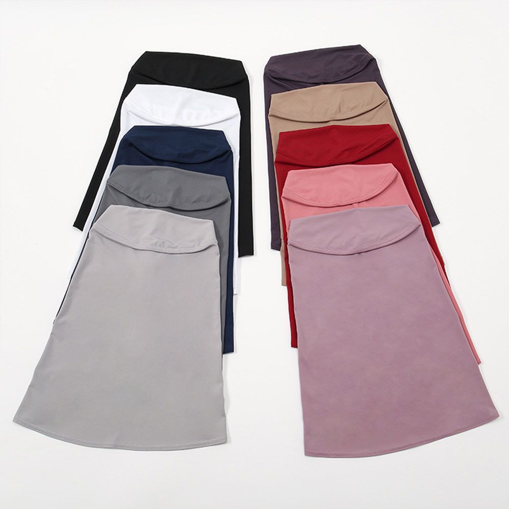 Stretch Fabric Hijab Cap Pull-On Slip-On Headscarf New Neck Cover Outdoor